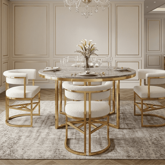MARCO modern beige glamour upholstered chair for living and dining room