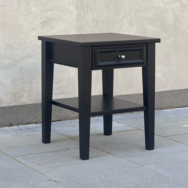 Remy black bedside Table with shelf