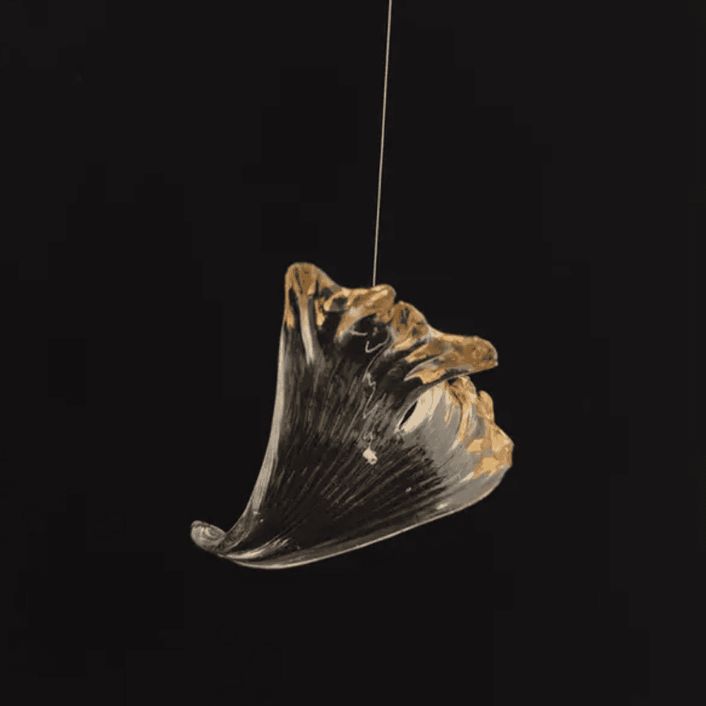 Designer golden glass leaf decoration hanging from the ceiling - LEAF CABBAGE