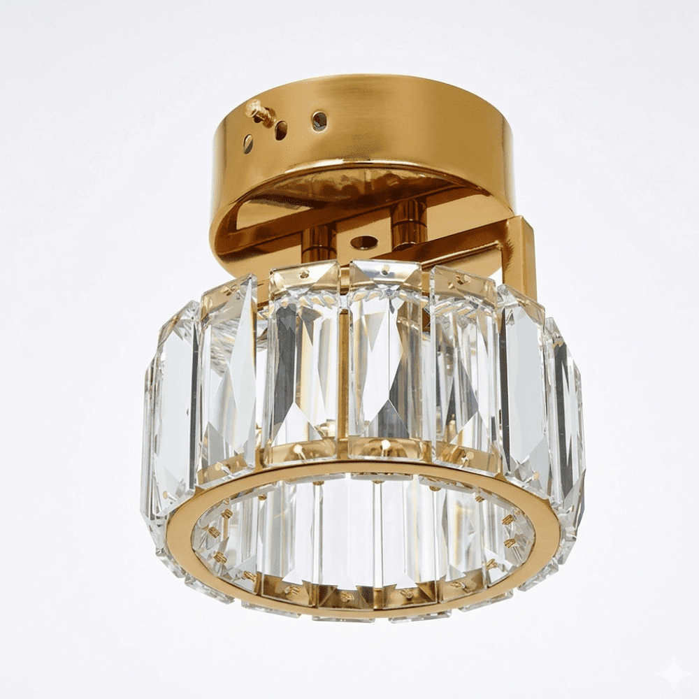Glamorous, gold, ceiling lamp, designer, exclusive, single, crystal shade, DIAMOND XS