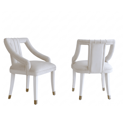 Exclusive glamorous dining chair, beige, white PALACE