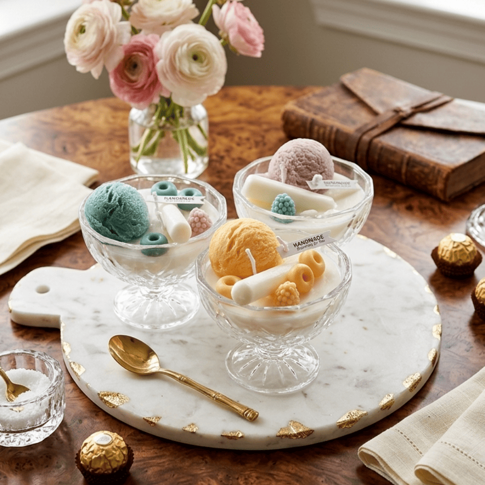 Natural scented rose ice cream dessert - a gift for her
