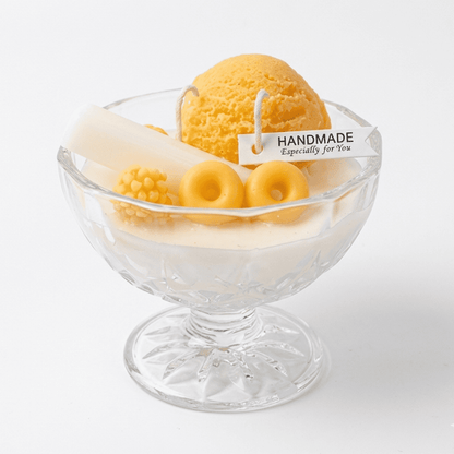 Scented candle natural vanilla ice cream dessert - a gift for her