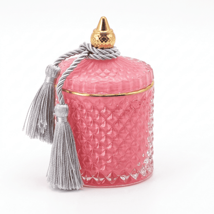Decorative glass, crystal pink container