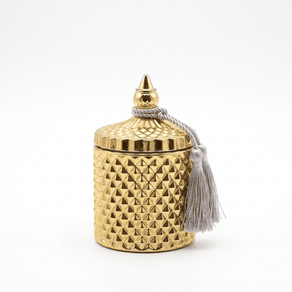 Decorative gold crystal glass container