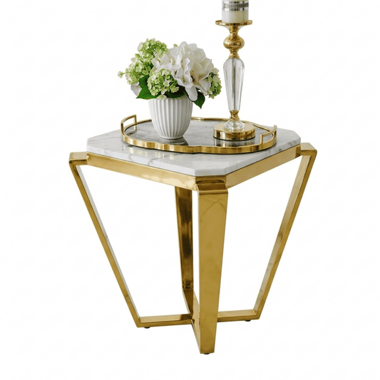 White Marble Top Small Side Table RALPH