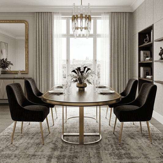 PALOMA gold dining chair black