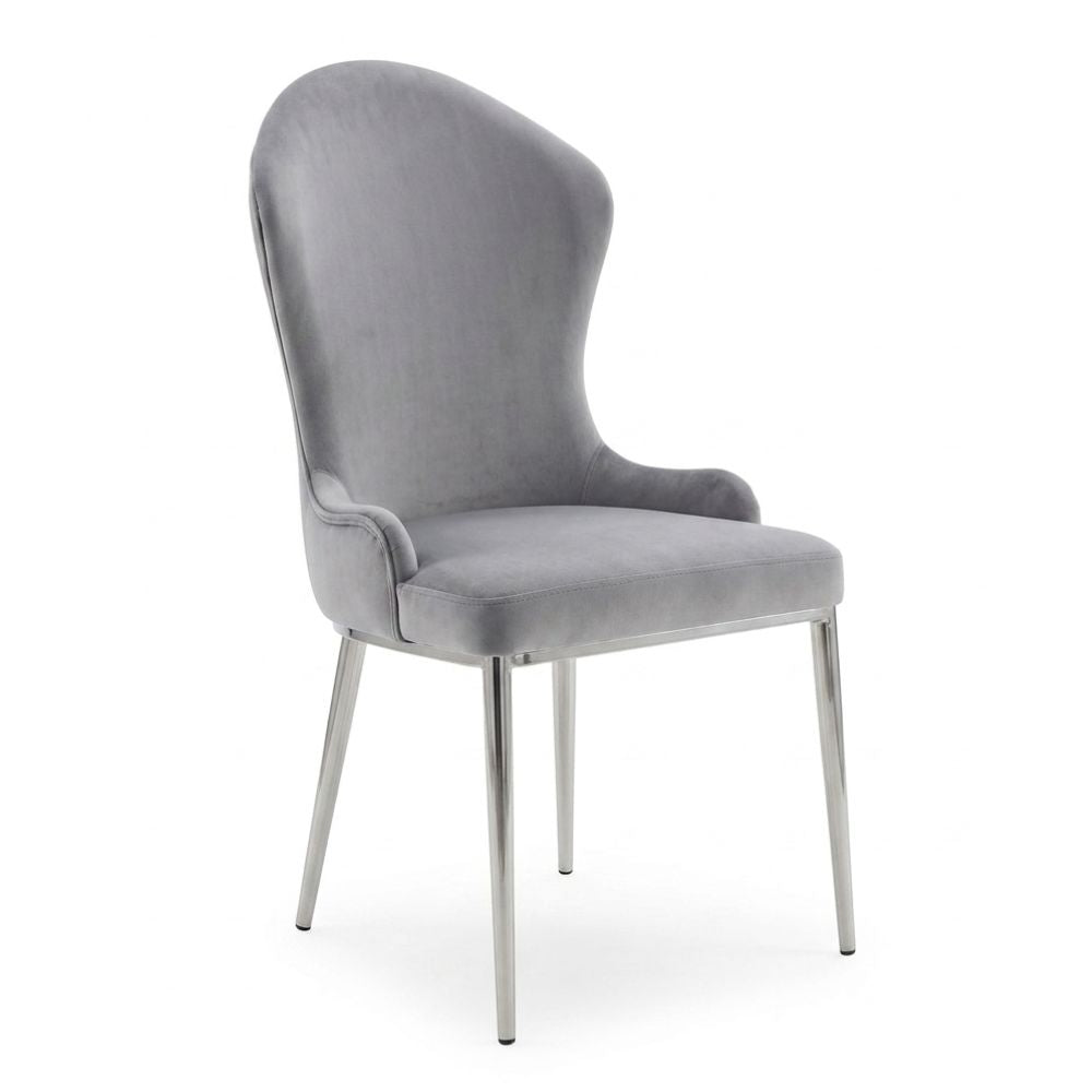 LOUIS modern grey upholstered glamour New York-style steel chair 49x55x95