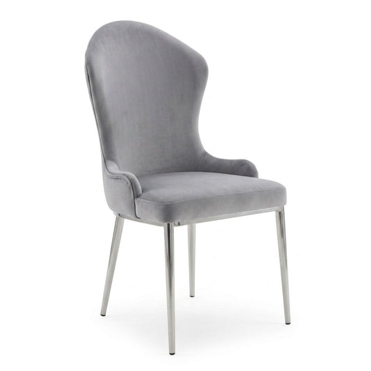 LOUIS modern grey upholstered glamour New York-style steel chair 49x55x95