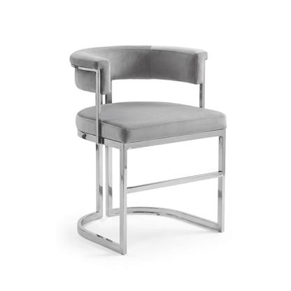 MARCO modern grey silver upholstered glamour chair for living and dining room