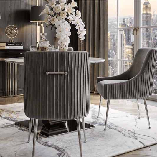 PALOMA silver dining chair gray