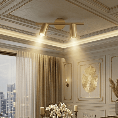 Glamorous, gold, ceiling lamp, designer, exclusive, two light points MODERN 2