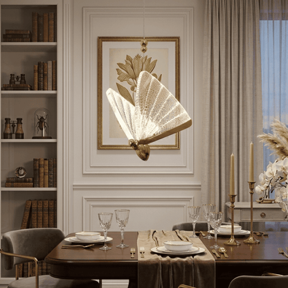 Modern chandelier MOTYL M, glamorous pendant lamp, gold, designer, exclusive, single