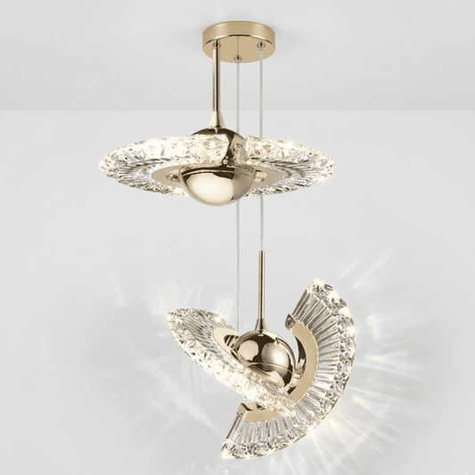 Modern chandelier FLOW S, glamorous pendant lamp, gold, designer, exclusive, single