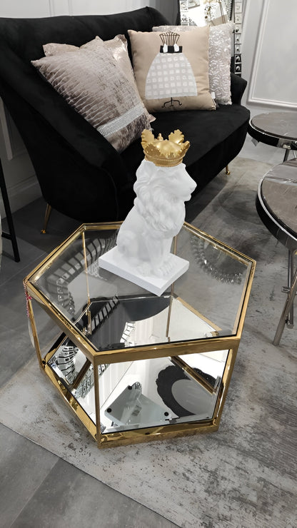 Mūza Glass Coffee Table with Mirrored Surface