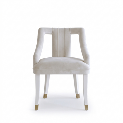 Exclusive glamorous dining chair, beige, white PALACE