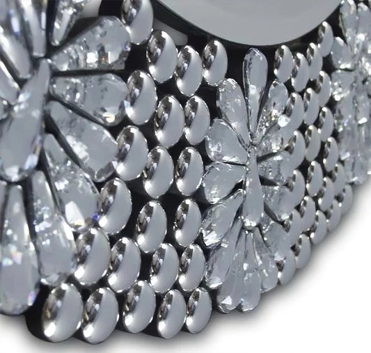 Greisy Round Silver Mirror