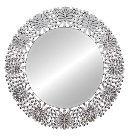 Greisy Round Silver Mirror