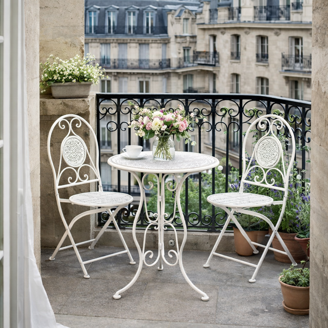 Sidė white metal garden Chair