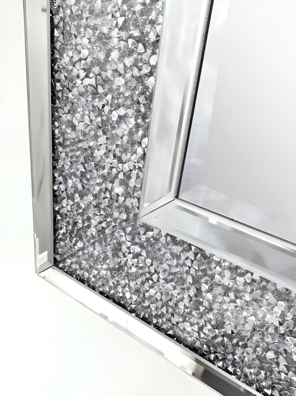 Shine Silver Mirror with Crystals