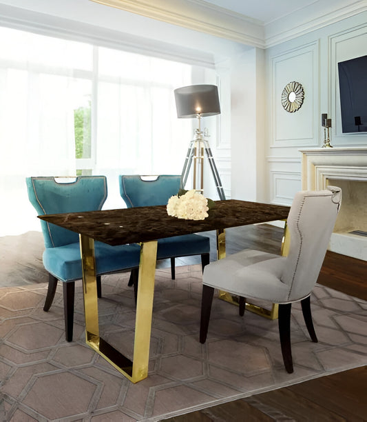 Toras Dining Table with Marble Effect