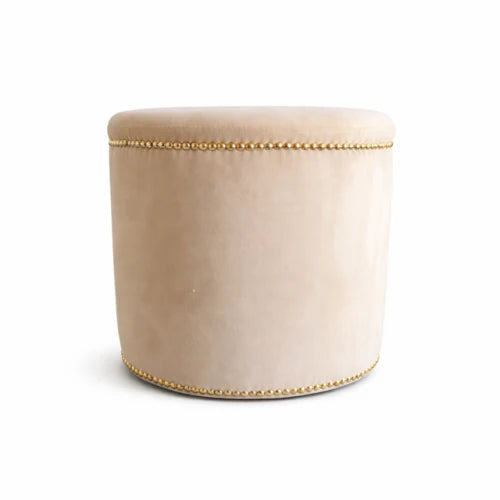Royal 2 Round Pouf with Gold rivets