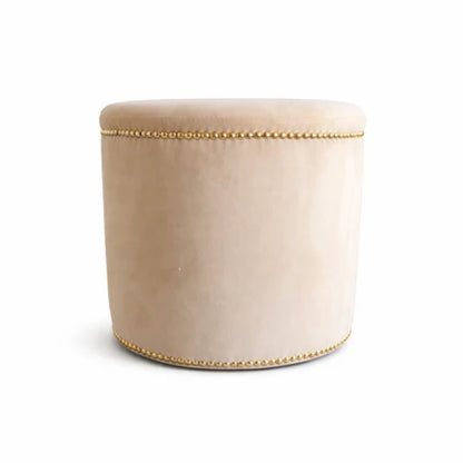 Royal 2 Round Pouf with Gold rivets