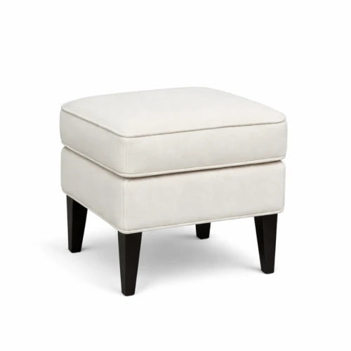 Creamy Upholstered footstool Pouf