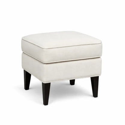 Creamy Upholstered footstool Pouf