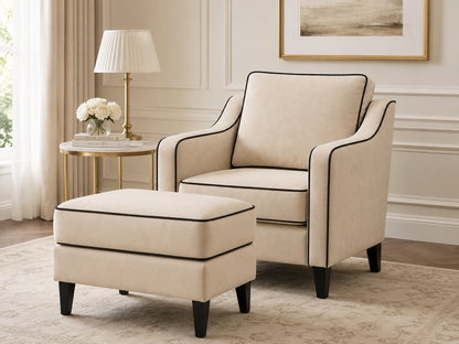 Raja Modern classic style Pouf with edging