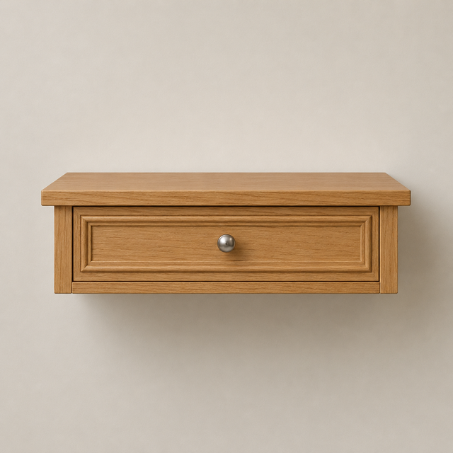 Nico natural oak suspended bedside Table