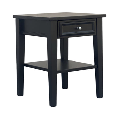 Remy black bedside Table with shelf