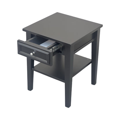 Remy black bedside Table with shelf