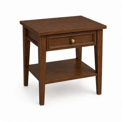 George walnut Wooden bedside Table with drawer and shelf