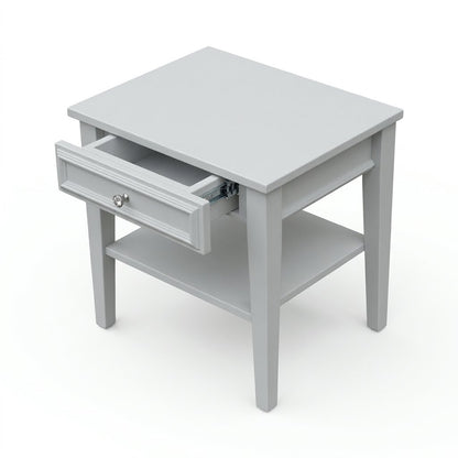 Seily white bedside Table with shelf
